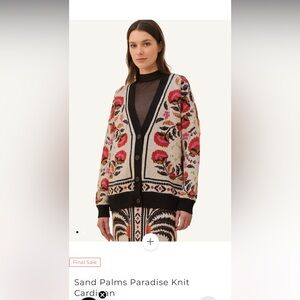 *FARM RIO* XS Sand Palms Paradise Cardigan Sweater